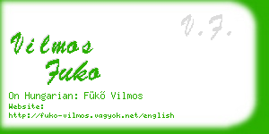 vilmos fuko business card